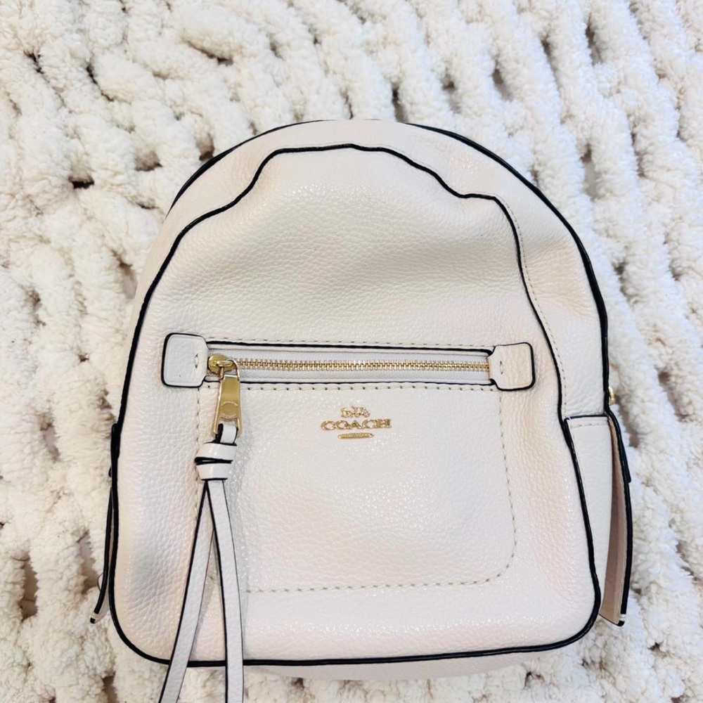 Coach Leather Backpack Bag White/Cream